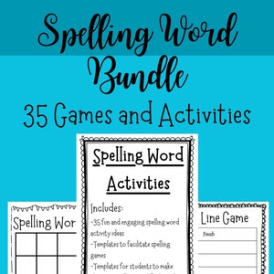 Spelling Words Bundle-35 Fun and Engaging Activities to Use with Any Word List! Kindergarten to 5th Grade Spelling Games and Activities