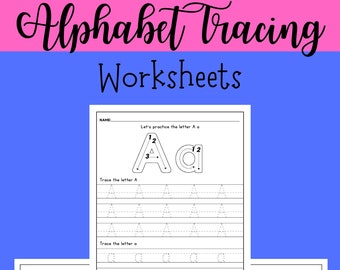 May include: Black and white alphabet tracing worksheets for kids. The worksheets feature the letters A, B, and C with dotted lines for tracing. The worksheets are designed to help children learn to write the alphabet.