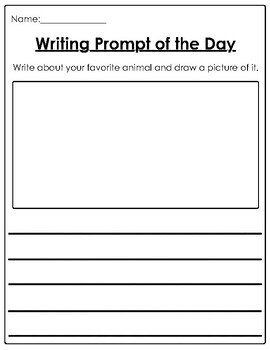 Kids Daily Writing Prompt Printable Workbook With Cover-100 Unique ...