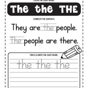 Kindergarten Sight Word Printable Workbook-fry's 1-100 Kindergarten ...