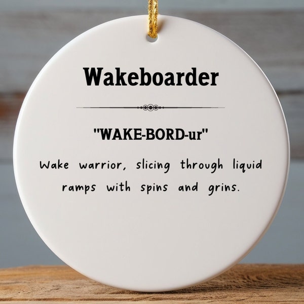 Wakeboarder Ornament, Wakeboarding Gift, Gift for Wakeboarder, Water Sports Ornament, Extreme Sports Gift, Wakeboard Keepsake