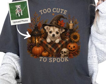 Custom Halloween Dog Portrait Shirt, Comfort Colors Pet Tee