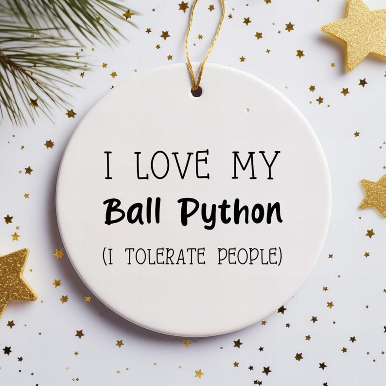 Ball Python Ornament, Ball Python Lover Gift, Herpetology Gift, Reptile Enthusiast, Exotic Pet Gift, Reptile Ornament afbeelding 2