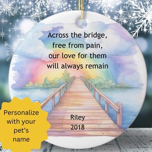 Rainbow Bridge Ornament, Pet Memorial Gift, Dog Loss Gift, Cat Loss Gift, Pet Sympathy Gift, Pet Keepsake, Fur Baby Memorial