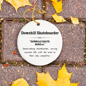 Downhill Skateboarder, Skate Ornament, Skater Gift, Skater Decor, Downhill Gift, Extreme Sports Gift, Skateboarder Art, Skateboarder Gift