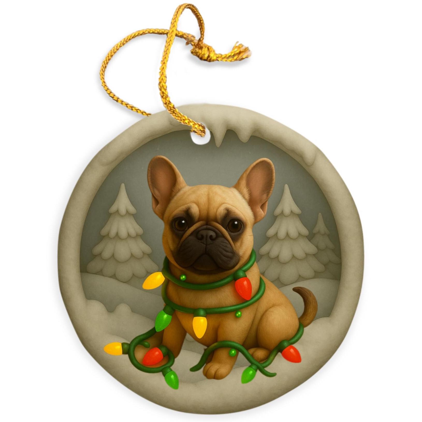 Personalized French Bulldog Christmas Ornament, Custom Frenchie