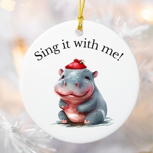 Hippopotamus Ornament, Hippo Ornament, Hippopotamus for Christmas, Gift for Hippo Lovers, Hippopotamus Decor, Hippo Decor