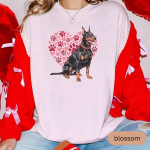 Heart Paw Print Doberman Comfort Colors T-shirt, Unisex Tee, Dog Lover Shirt, Cute Animal Graphic Tee, Pet Owner Gift