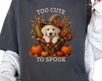 English Cream Golden Retriever Halloween Shirt, Too Cute To Spook Fall Dog Lover Tee