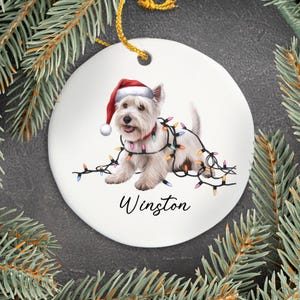 West Highland Terrier Ornament, Personalized Dog Christmas Gift, Custom Pet Keepsake, Holiday Decor with Westie, Dog Lovers Tree Decor