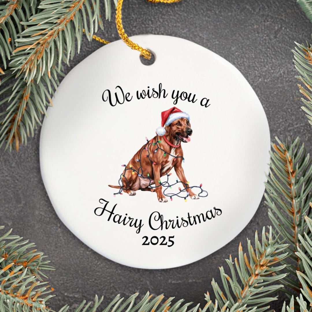 Christmas Rhodesian Ridgeback Ornament, Christmas Lights Dog Keepsake ...