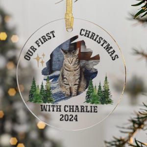 Personalized Pet Ornament, Pet Ornament Using Photo, Custom Dog Christmas Ornament, Cat Christmas Photo Ornament, Pet Portrait Name Gift