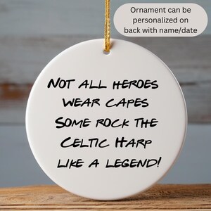 Celtic Harp Ornament, Gift For Celtic Harp Player, Music Lover Gift, Music Gift, Musician Gifts, Gifts For Musicians