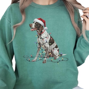 English Pointer Christmas Lights Dog Shirt, Festive Holiday Tee, Pointer Mom Gift
