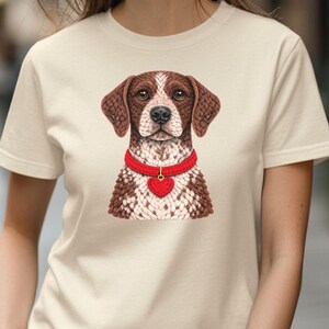 German Shorthaired Pointer Yarn Look Shirt, GSP Dog Lover Gift, Knit Style Pointer Tee