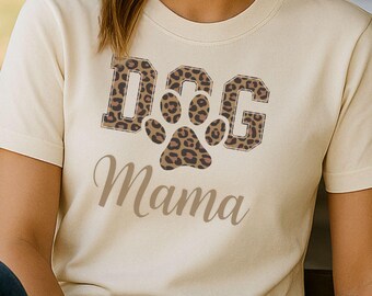 Mothers Day Gift for Dog Mama, Leopard Print Shirt, Varsity Paw Pet Lover Apparel