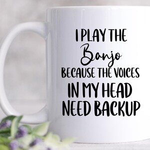 Banjo Coffee Mug, Gift For Banjo Player, Gifts For Musicians, Music Gift, Music Lover Gift, Musician Gifts