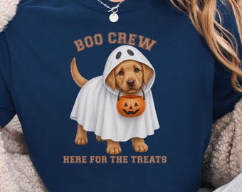 Fox Red Lab Boo Crew Halloween Shirt, Here for the Treats Dog Mom Tee