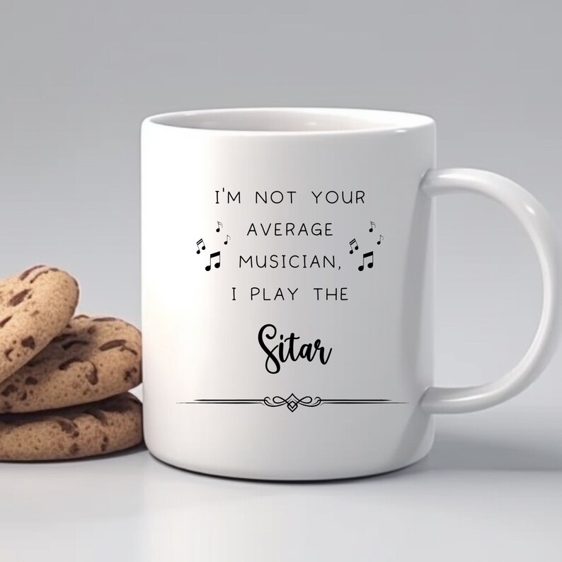 Sitar Coffee Mug, Gifts for Best Musician Ever, Gift for Sitar Player