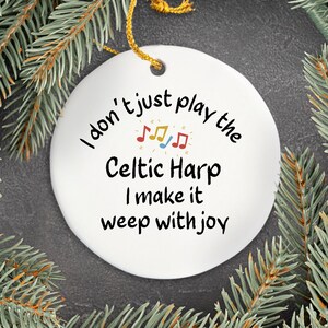 Celtic Harp Ornament, Gift For Celtic Harp Player, Music Lover Gift, Music Gift, Musician Gifts, Gifts For Musicians