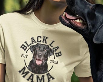 Mothers Day Gift for Black Lab Mama, Personalized Black Lab Mama Shirt, Labrador Retriever Mom Tee, Black Lab Dog Lover Gift
