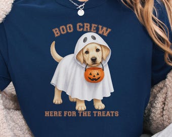 Yellow Lab Boo Crew Halloween Shirt, Here for the Treats Dog Mom Tee