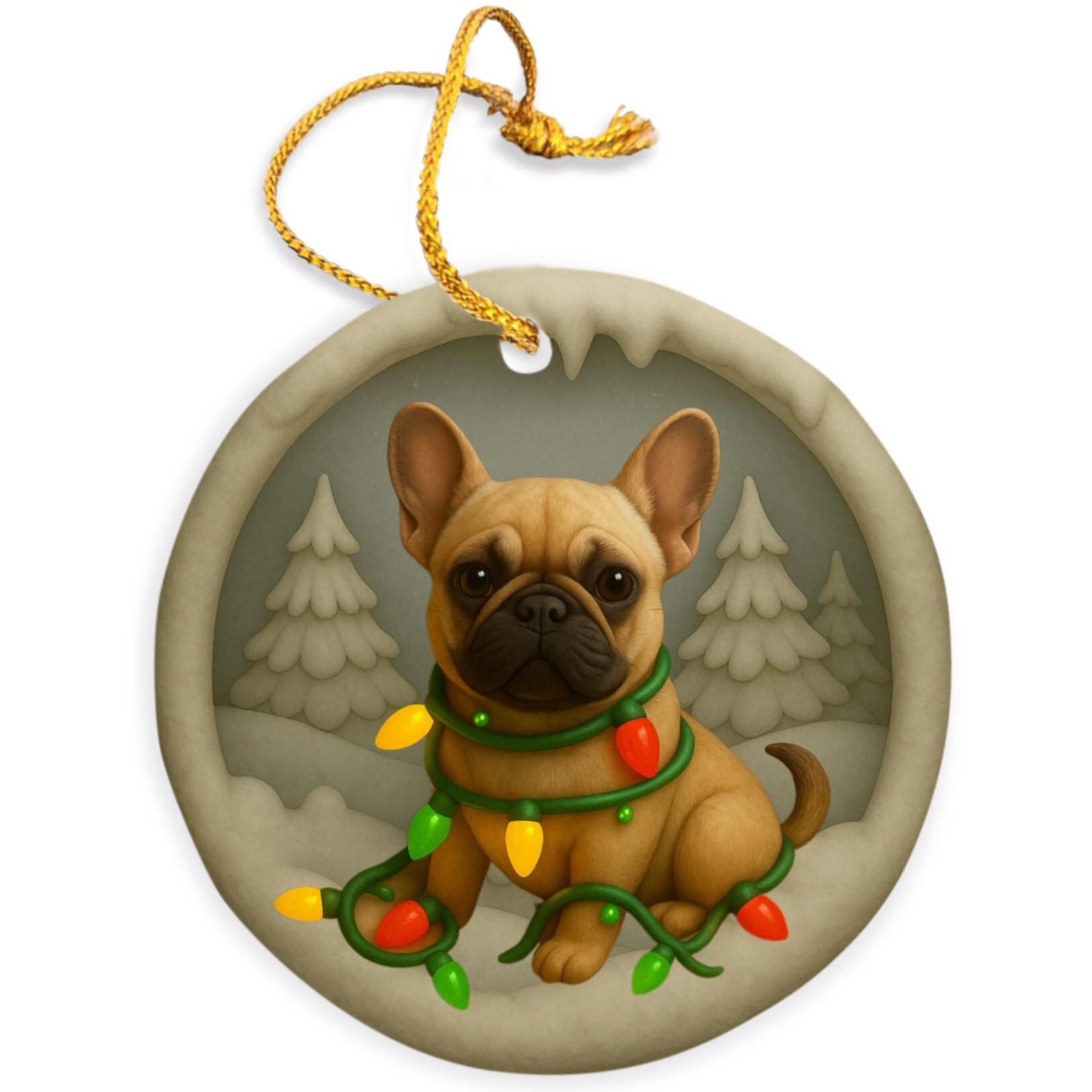 Personalized French Bulldog Christmas Ornament, Custom Frenchie
