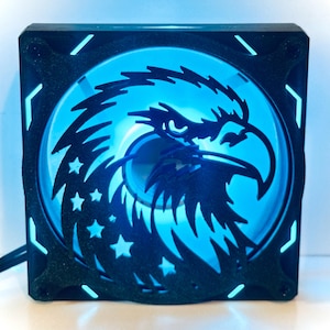 120m Shroud Computer cover Eagle 3D-Printed Fan Grill Cover - 120mm Black