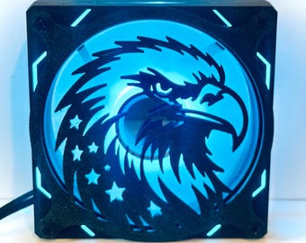 120m Shroud Computer cover Eagle 3D-Printed Fan Grill Cover - 120mm Black