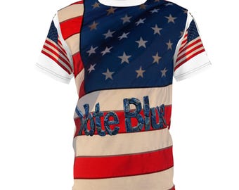 Vote Blue American Flag Tee