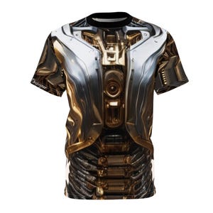 Robot Armored Unisex Tee, Sci-Fi Graphic T-Shirt, Futuristic Mech Men&#39;s Shirt, Technology Lovers Tee, Geeky Unisex Top, Robot Armor Tee