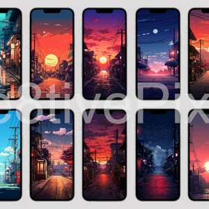 Anime iphone Wallpaper Bundle, Japanese Background, Android Wallpaper, Pastel Anime Wallpaper, Minimalist Wallpaper, Lofi Wallpaper