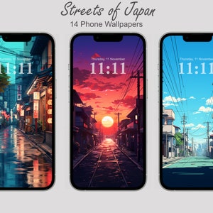 iphone Wallpaper Anime  Bundle Japanese Cartoon Inspired Background Android City Pastel Moody Minimalist Lofi Digital Landscape Download