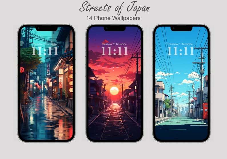 Anime iphone Wallpaper Bundle, Japanese Background, Android Wallpaper, Pastel Anime Wallpaper, Minimalist Wallpaper, Lofi Wallpaper