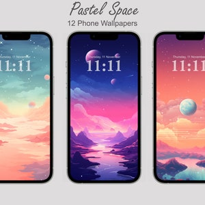 iphone Wallpapers space, astro, pastel, Hand Painting Wallpapers, iPhone, Minimalist, Smartphone Wallpaper Set, android, samsung, lo-fi