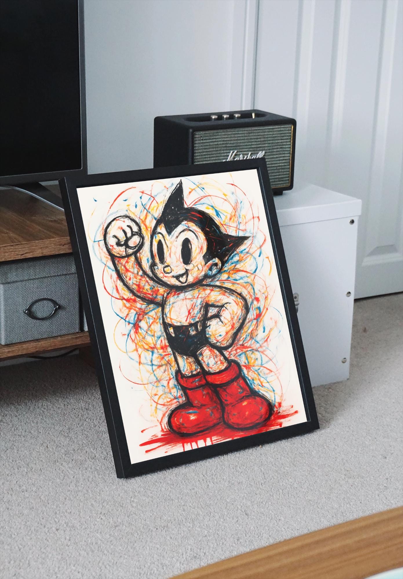 Poster Astro Boy Sur Toile - Décoration Murale Anime 50x75 Cm, Impression Haute Qualité, Pour Chambre Bureau