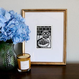 Breakfast Still Life Linocut Print | 5”x7”