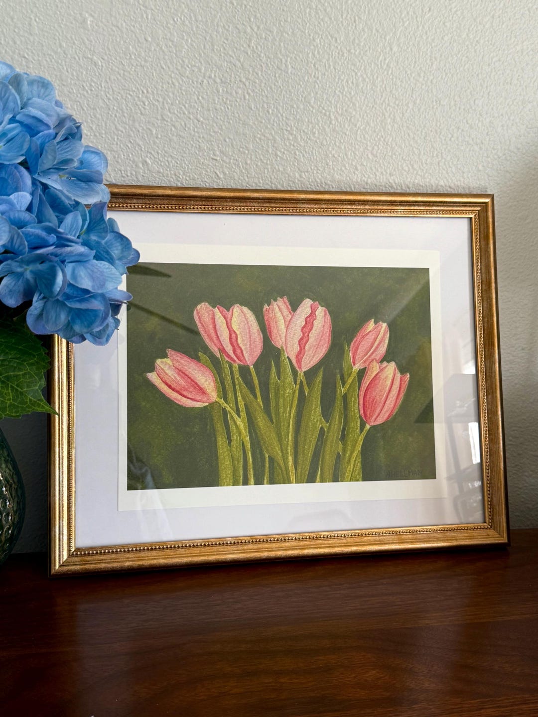 Tulip Flowers Watercolor Art Print - Etsy