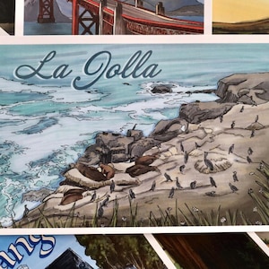Cartão postal de paisagem de La Jolla, Califórnia