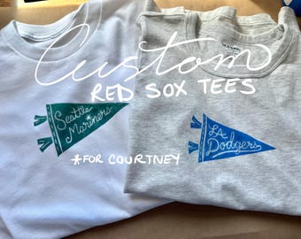CUSTOM Red Sox pennant flag t-shirt commission | Testprint included | For Courtney