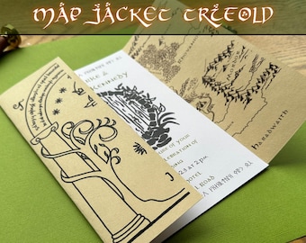 Middle Earth Wedding Invitation Jacket: Woodland Map Design (Canva Template - Digital Download