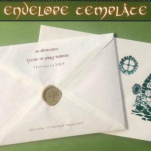 Herr der Ringe Hochzeitsumschlag | Sofortiger digitaler Download | Bearbeitbare Canva Vorlage | Herr der Ringe | Hobbit | Mittelerde | DIY Selbstdruck