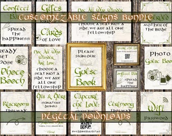 Middle Earth Wedding Sign Bundle: Elven Map Canva Templates (Digital Download)
