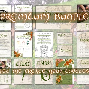 Suite di inviti di nozze personalizzati del Signore degli Anelli / Pacchetto personalizzato del Signore degli Anelli / Articoli di cancelleria per nozze della Terra di Mezzo / File digitali autostampabili