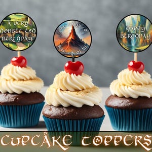 LOTR Geburtstagsparty Kuchendeckel | Sofortiger digitaler Download | Herr der Ringe Hobbit Mittelerde Karte | Zum Selberdrucken und zuschneiden