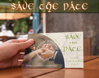 Elven Wedding Save the Date Template | Middle-Earth Inspired (Canva Editable, Digital Download)