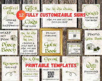 LOTR Wedding Signage Instant Download Digital Canva Editable Template - Lord of the Rings - DIY Self Print A4, A5, 5x7in, 8x10in, 8.5x11in