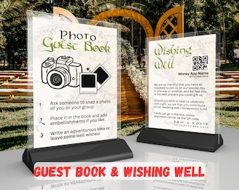 LOTR Wedding Guest Book Wishing Well Instructions Sign Instant Download Digital Canva Editable Template - Lord of the Rings - DIY Self Print