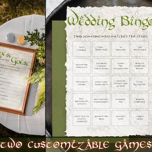 Elven Wedding Games: Bingo & Guest Hunt, Editable Templates (Digital Download)