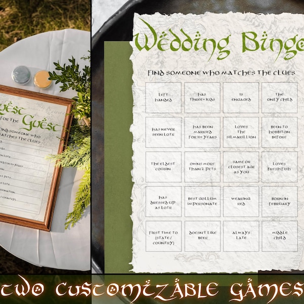 Elven Wedding Games: Bingo & Guest Hunt, Editable Templates (Digital Download)